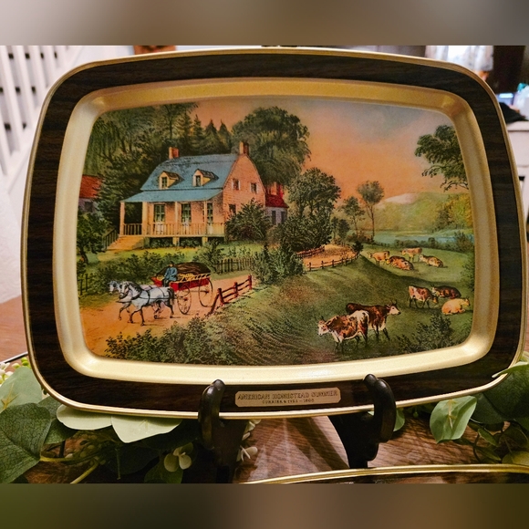 Currier & Ives Other - 1970s Vintage Courier And Ives American Homestead Tray Set. All 4 Seasons.